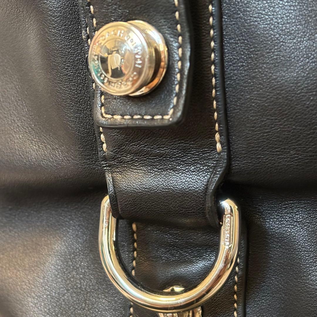 値下げ不可‼️ COACH 南京錠&クロシェット付き レザーボストンバッグ
