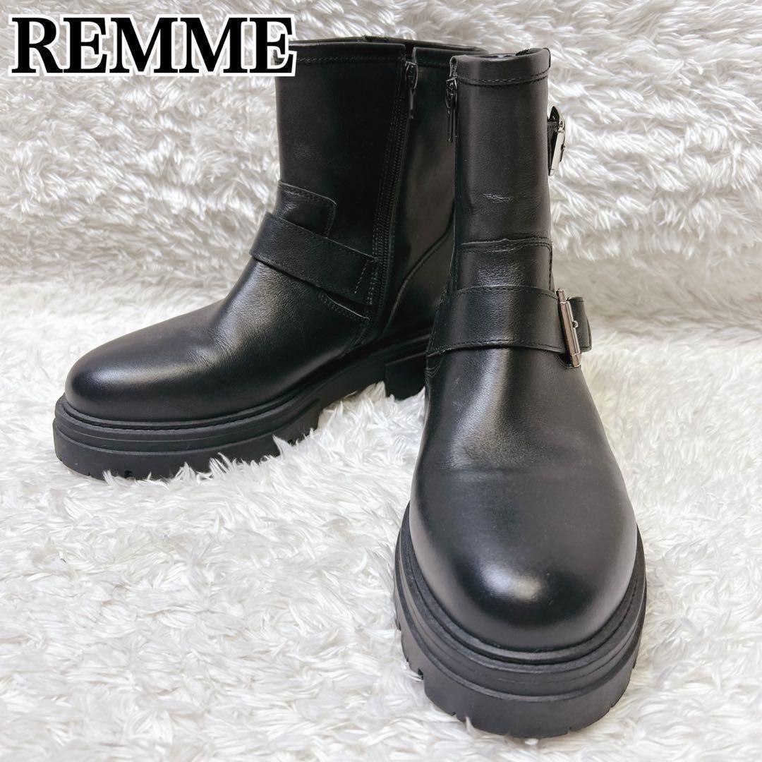 REMME レメ エンジニアブーツ ショートブーツ 黒 24cm