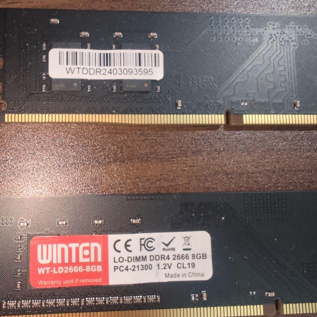 デスクトップメモリ WINTEN 16GB(8GB×2) 半年動作未確認