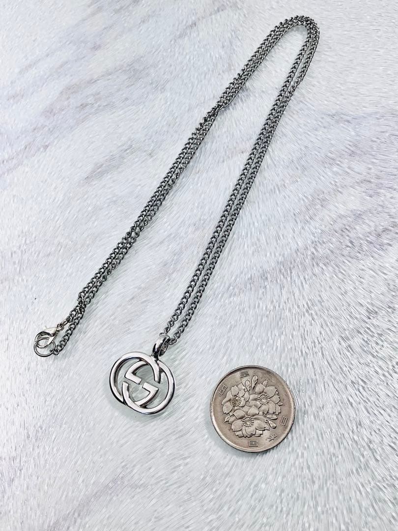 【訳あり】GUCCI ネックレス トップ925＋社外チェーン 男女兼用