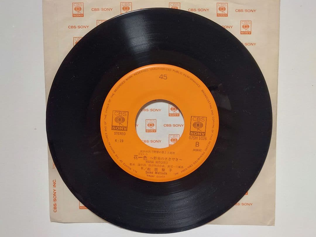 松田聖子 直筆サイン シングルレコード epレコード 白いパラソル レコード