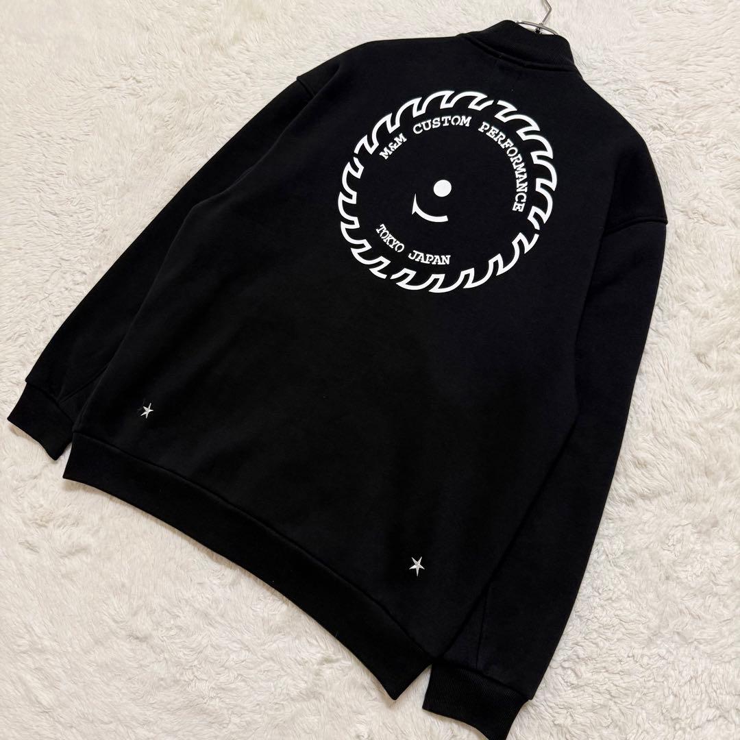 美品/M&M ルーズフィット スナップジャケット ワッペン ビッグロゴ XL
