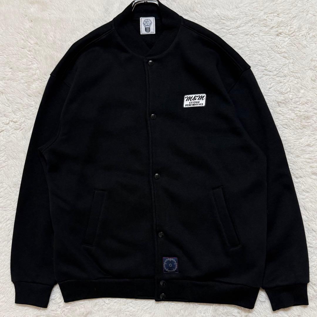 美品/M&M ルーズフィット スナップジャケット ワッペン ビッグロゴ XL