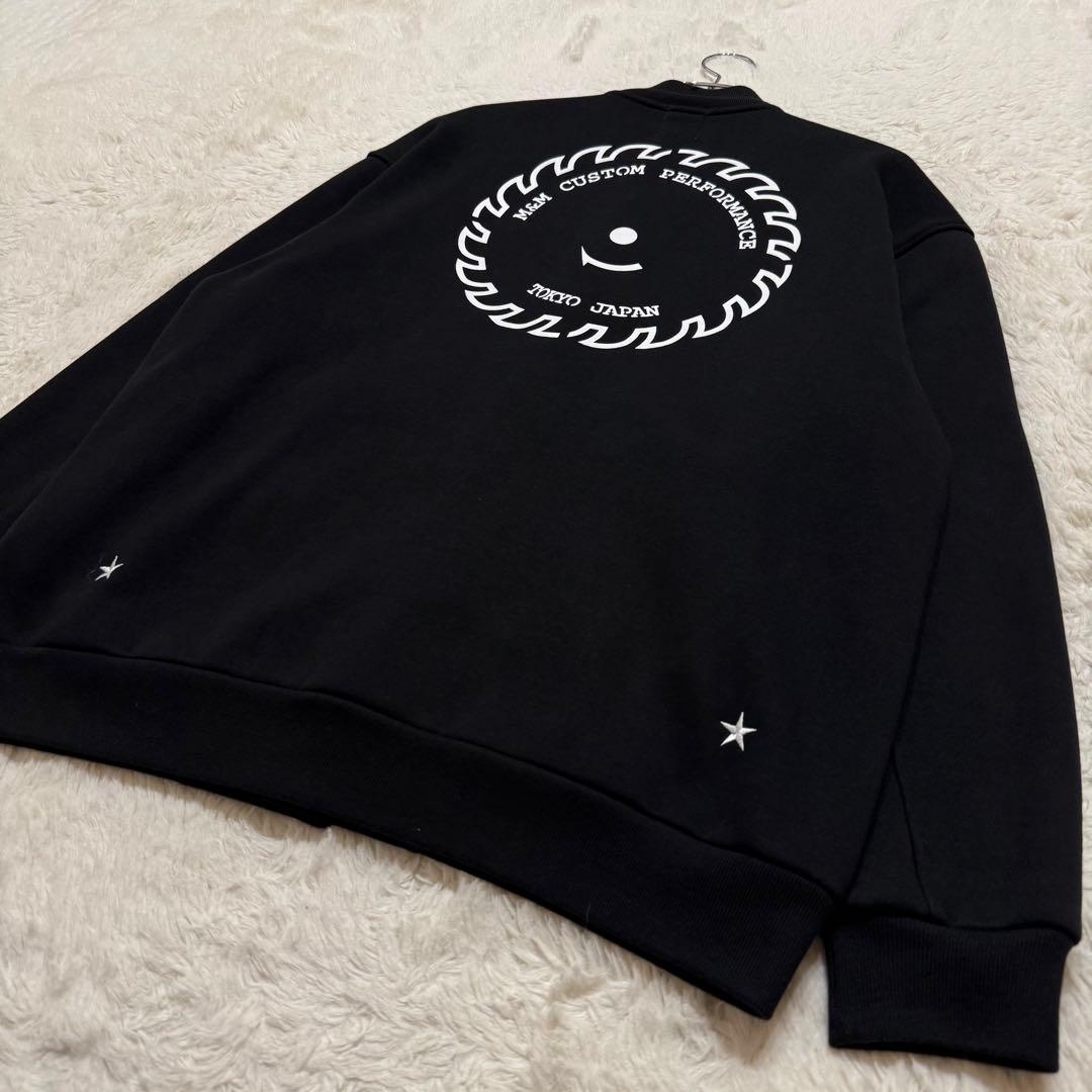 美品/M&M ルーズフィット スナップジャケット ワッペン ビッグロゴ XL