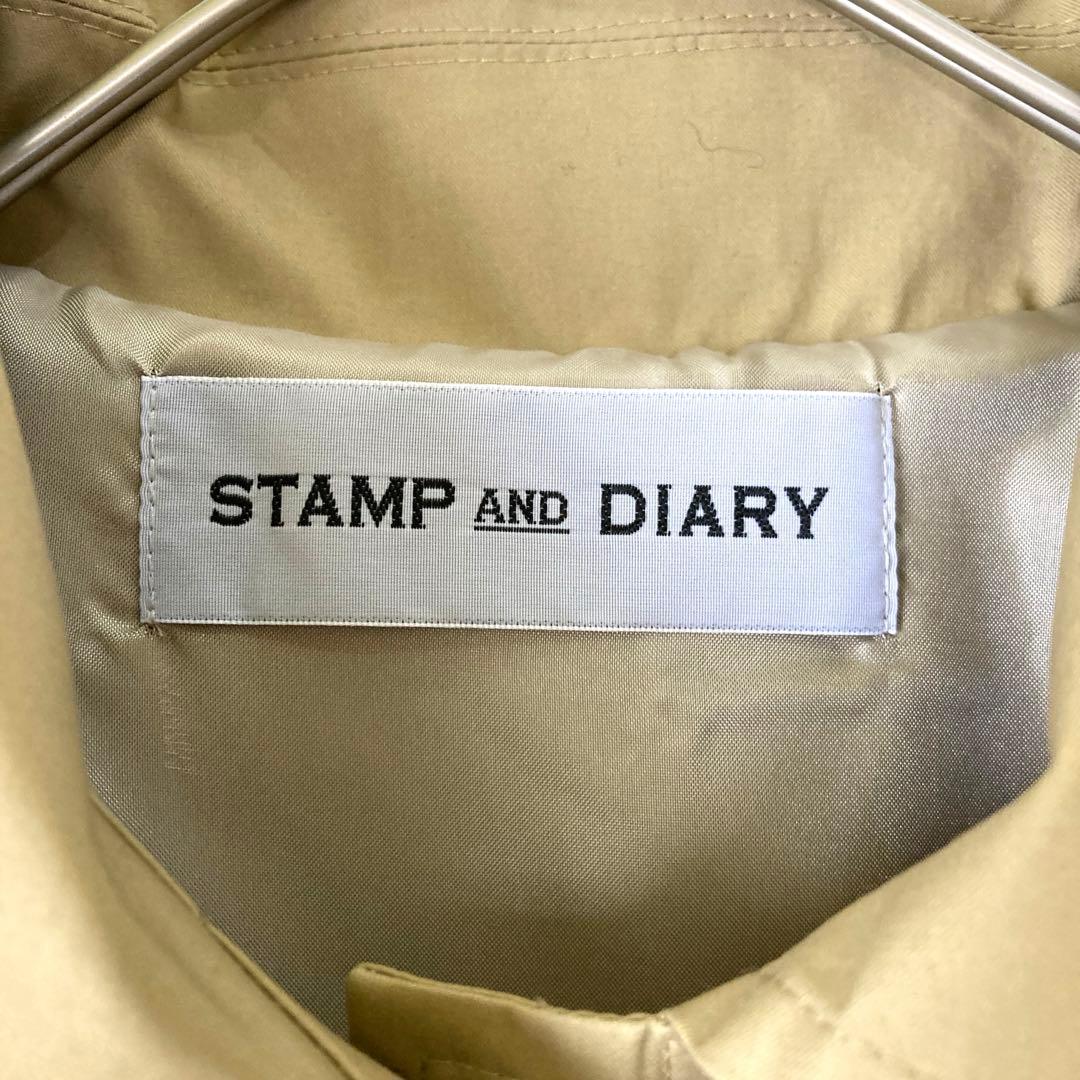 【極美品】STAMP AND DIARY ステンカラーAラインコート　丸襟
