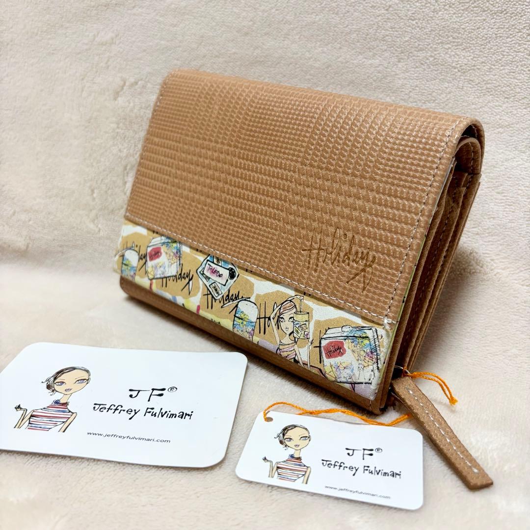 JeffreyFulvimari☆新品未使用　地図柄二つ折り財布牛革　折りたたみ