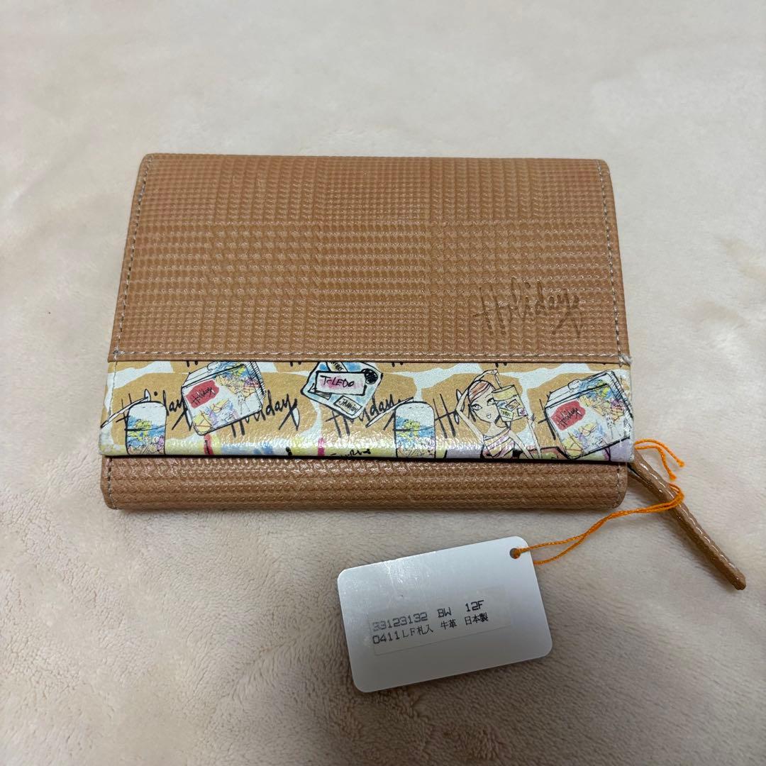 JeffreyFulvimari☆新品未使用　地図柄二つ折り財布牛革　折りたたみ