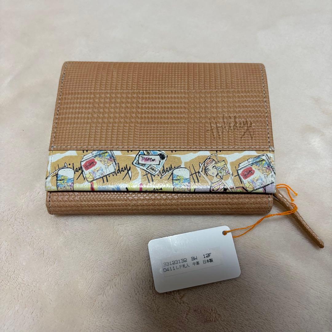 JeffreyFulvimari☆新品未使用　地図柄二つ折り財布牛革　折りたたみ