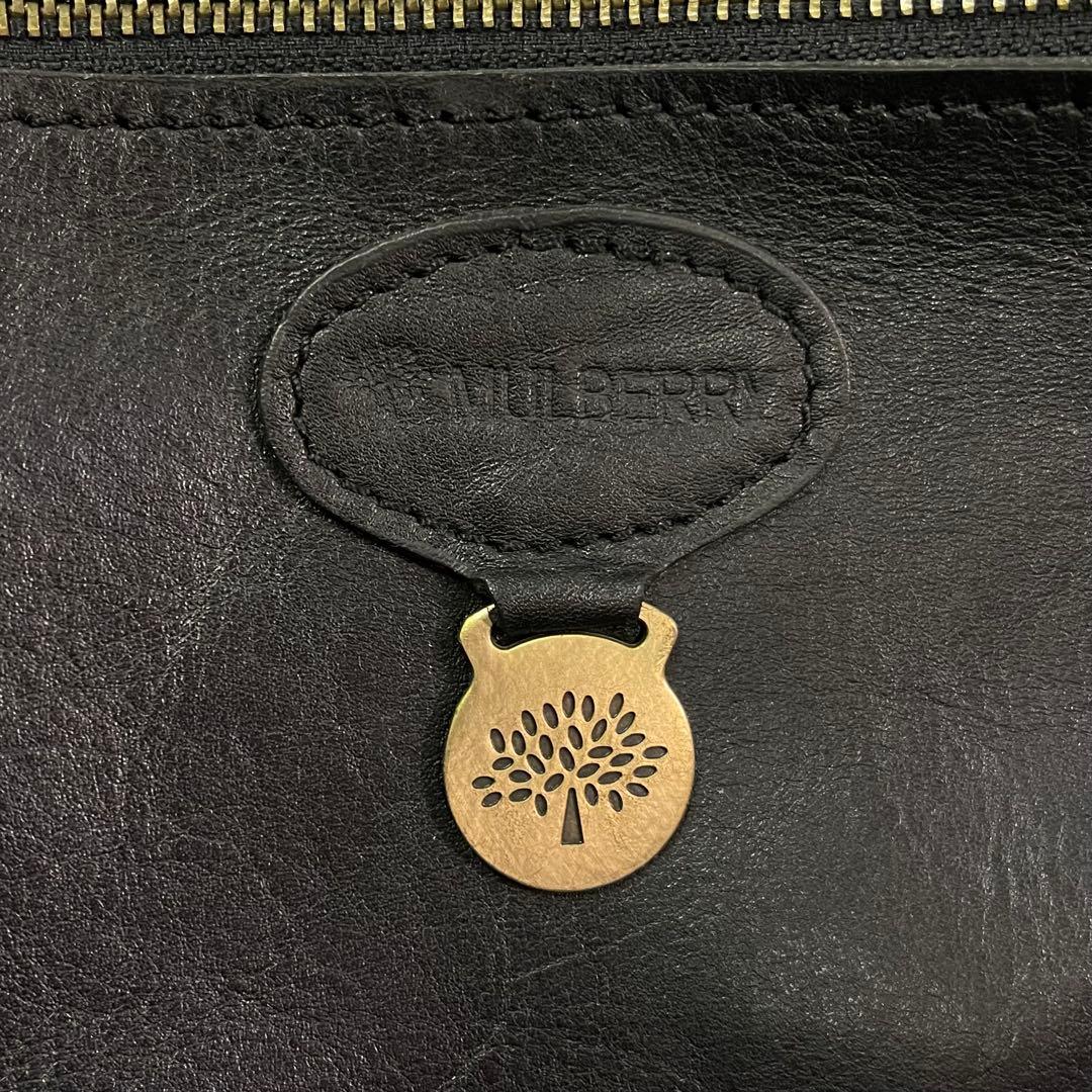MULBERRY レザー ボストンバッグ 2way ショルダーバッグ ブラック