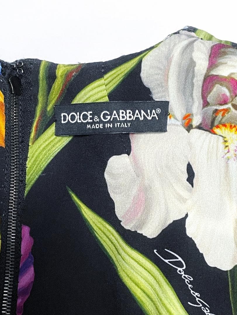 ドルチェ&ガッバーナ DOLCE&GABBANA ブルー花柄ワンピース ドルガバ