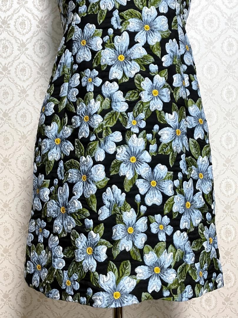 ドルチェ&ガッバーナ DOLCE&GABBANA ブルー花柄ワンピース ドルガバ