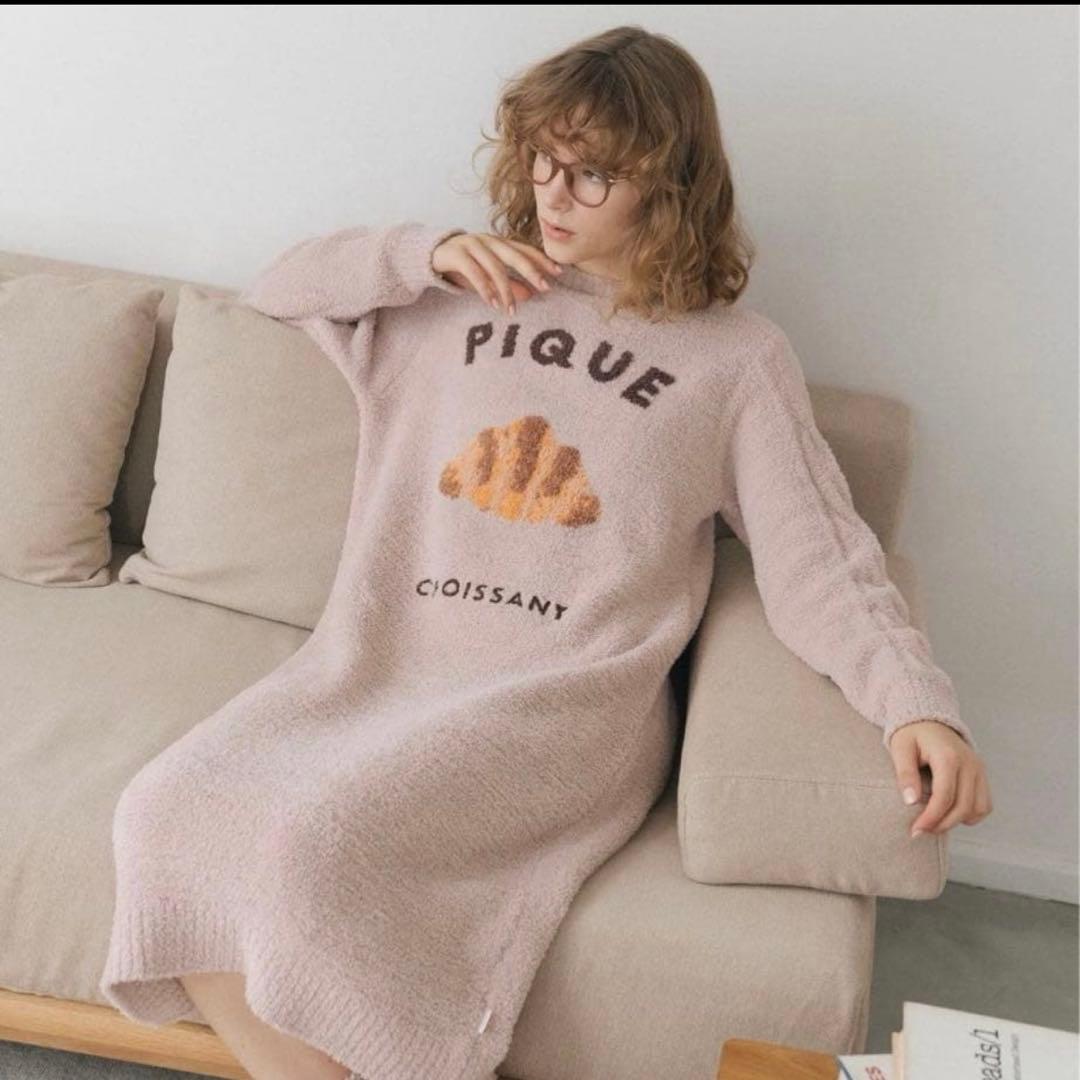 【美品】ジェラートピケ　ルームウェア　クロワッサンデザイン