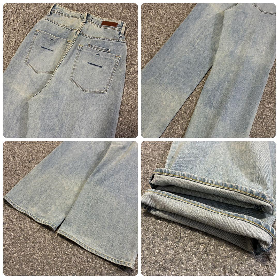 良品 YANUK ヤヌーク JOAN ジョーン 23 ルーズデニム ライトブルー