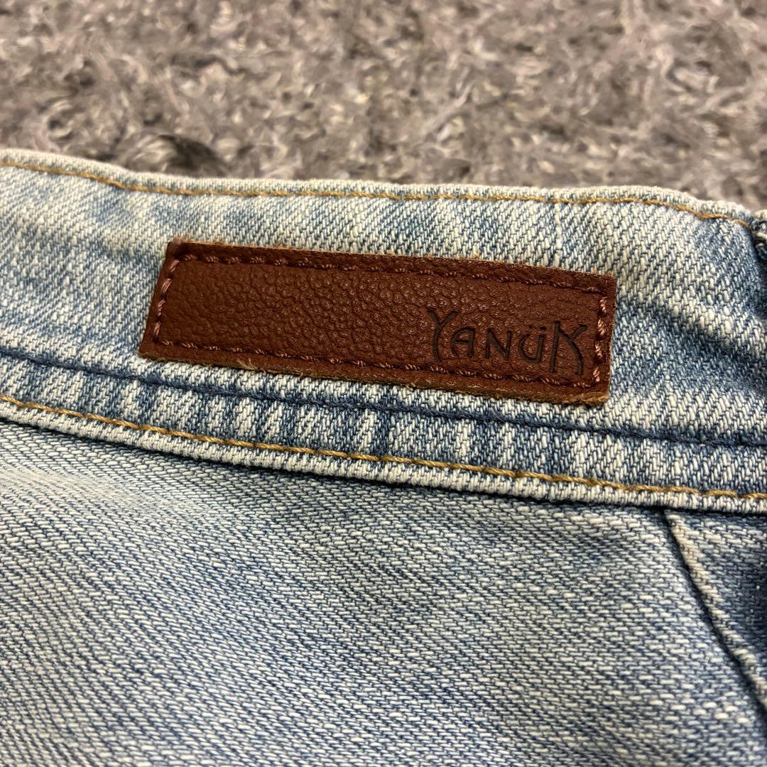 良品 YANUK ヤヌーク JOAN ジョーン 23 ルーズデニム ライトブルー