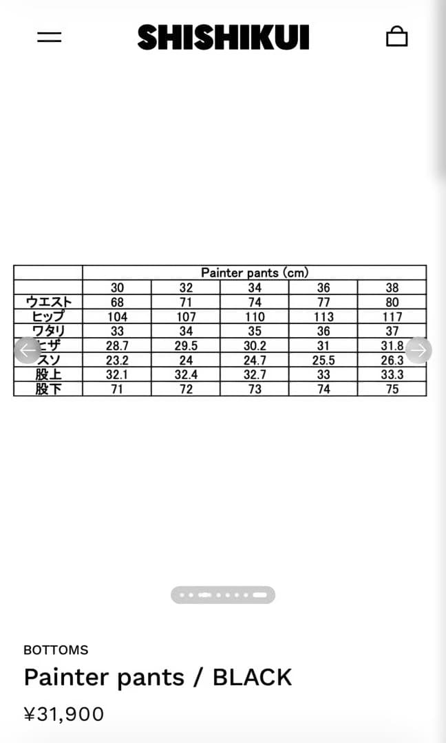 SHISHIKUI シシクイ　Painterpants / BLACK30
