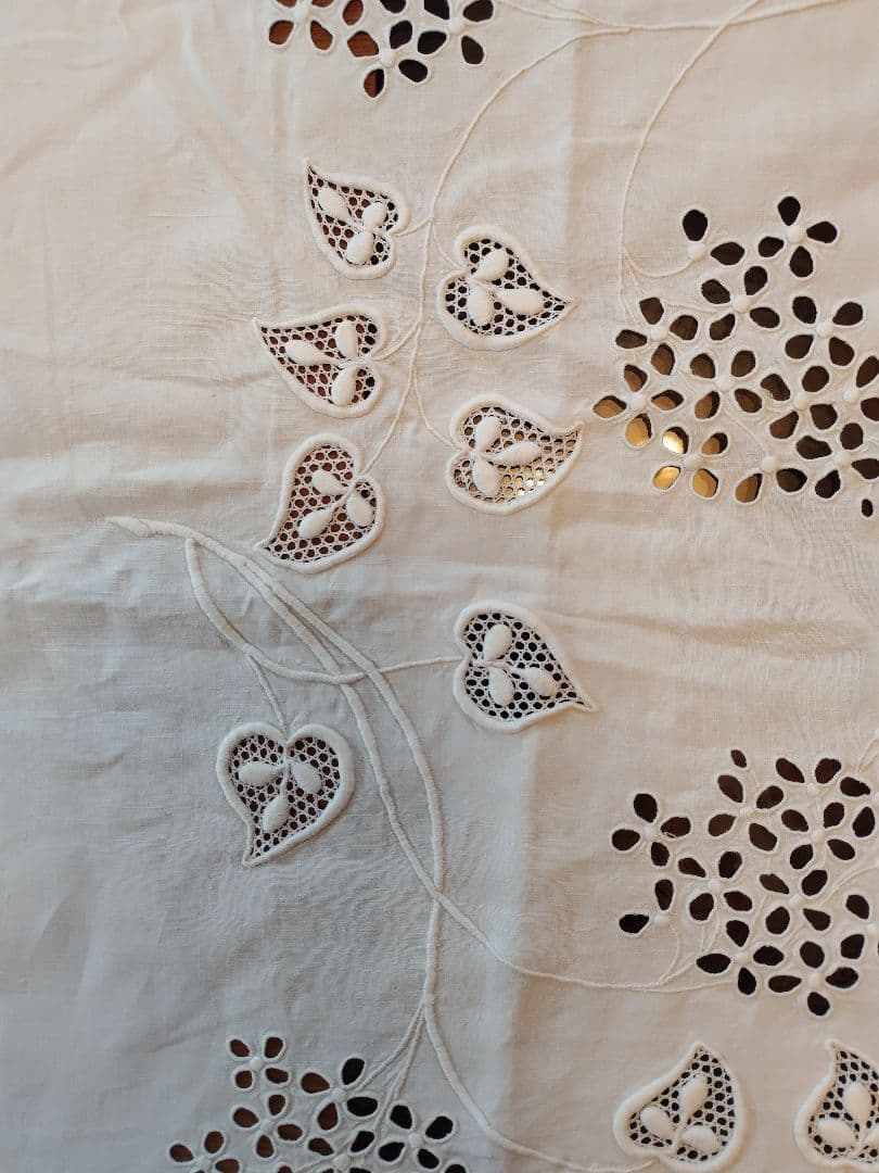 刺繍模様 テーブルクロスビンテージ