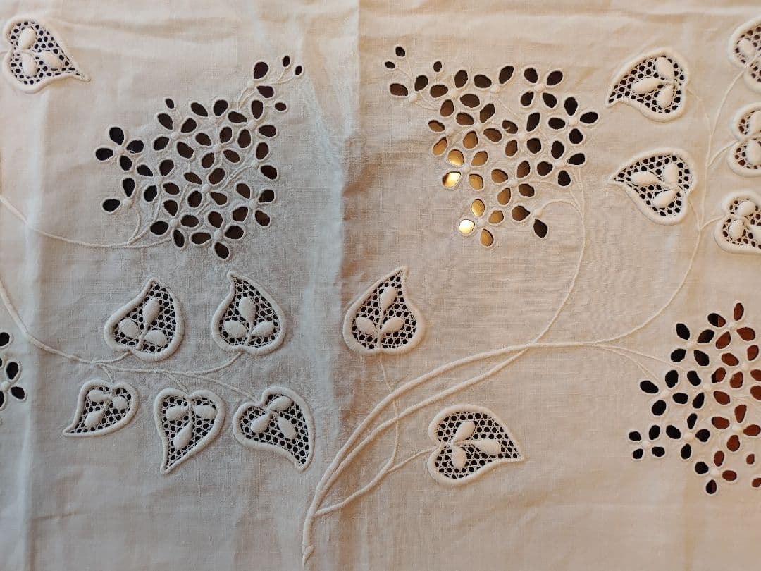 刺繍模様 テーブルクロスビンテージ