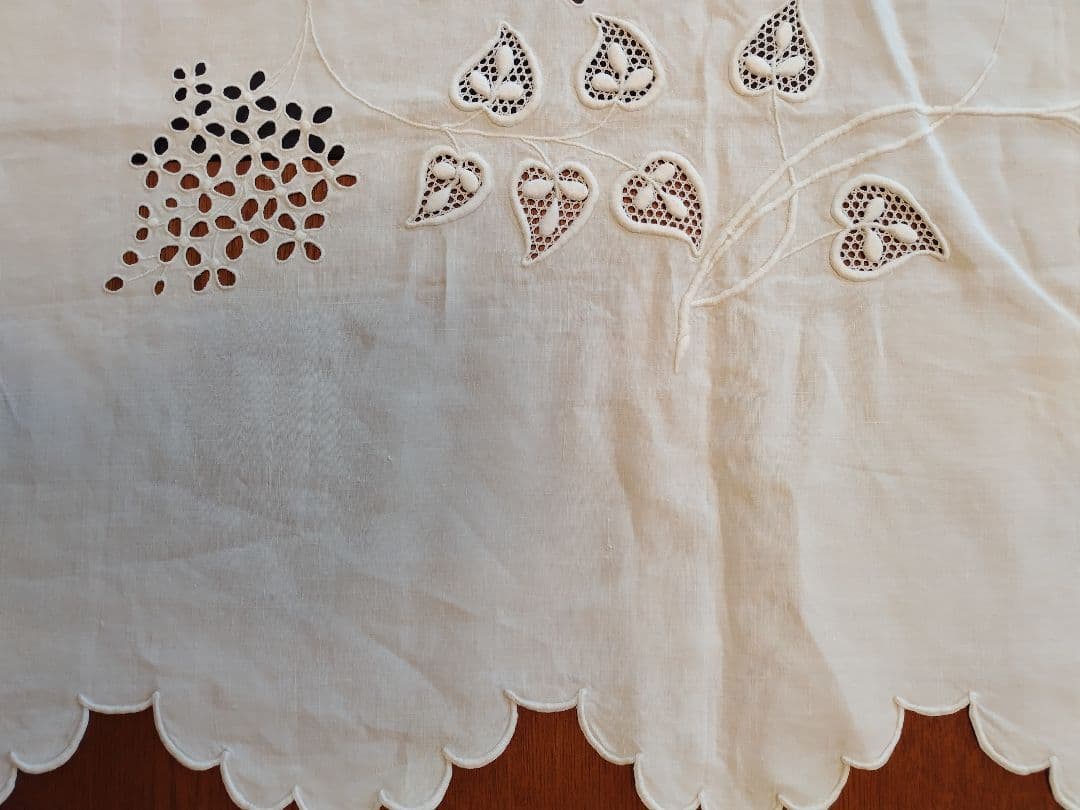 刺繍模様 テーブルクロスビンテージ
