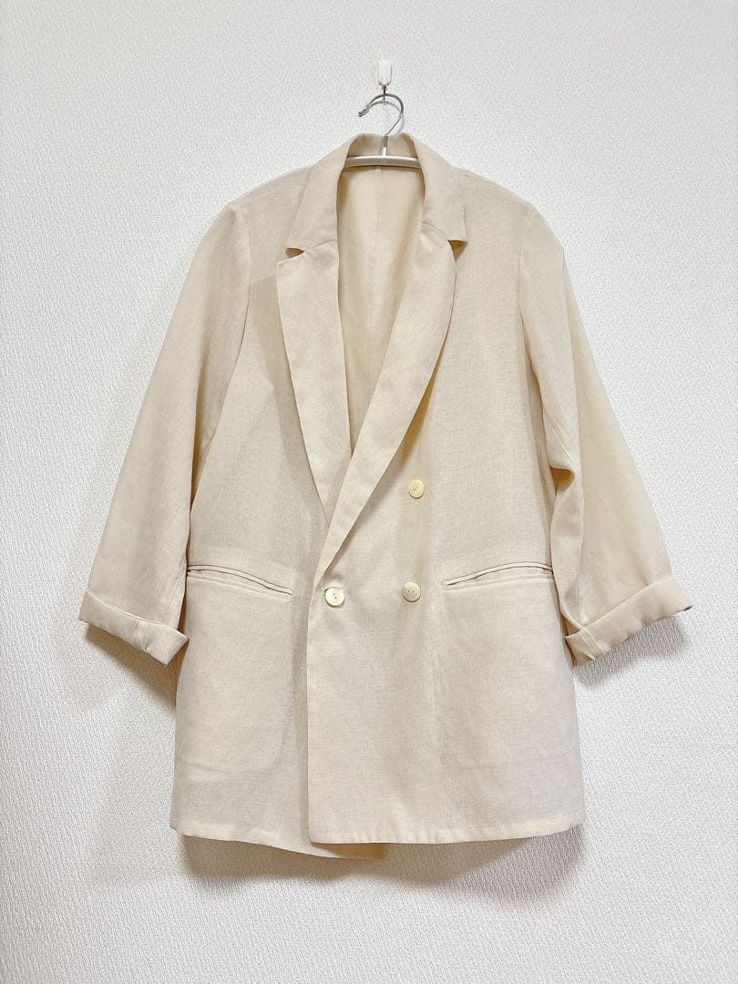 新品⭐︎ラウンジドレス　リネンライクシアージャケット アイボリー
