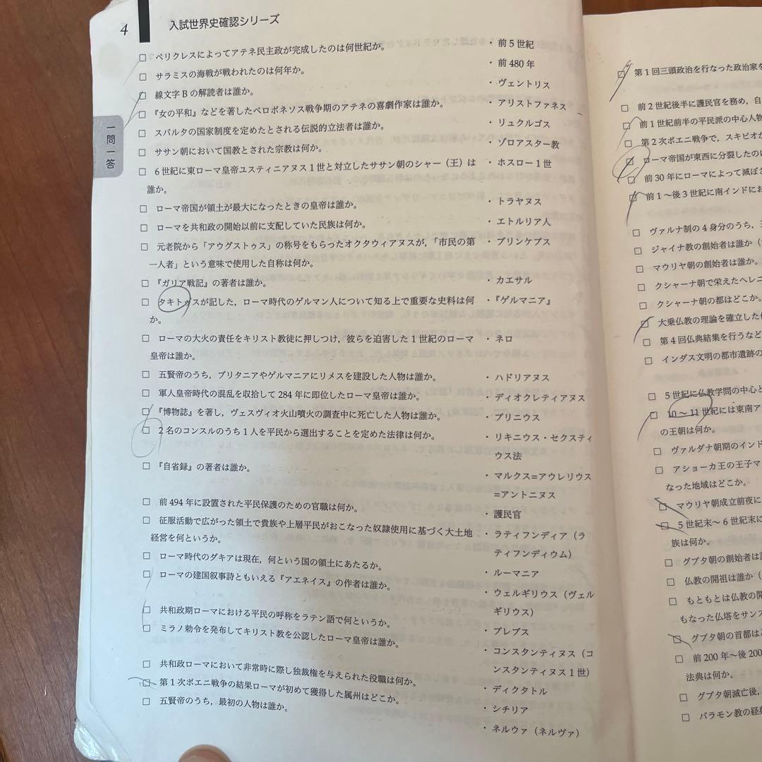 鉄緑会　入試世界史確認シリーズ 3年生