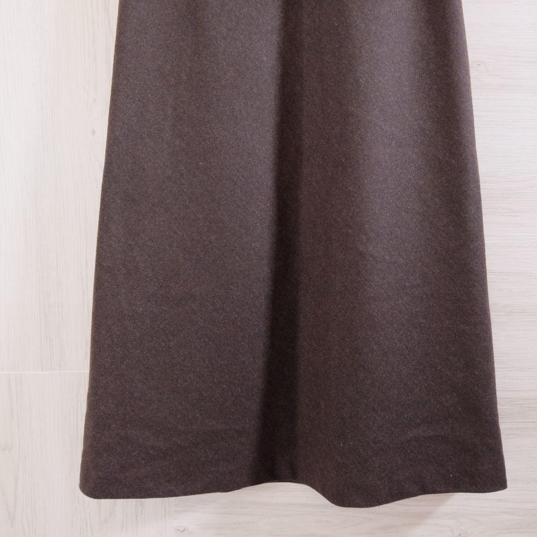​美品 マーガレットハウエル ウール100% ロングスカート ダークブラウン 1