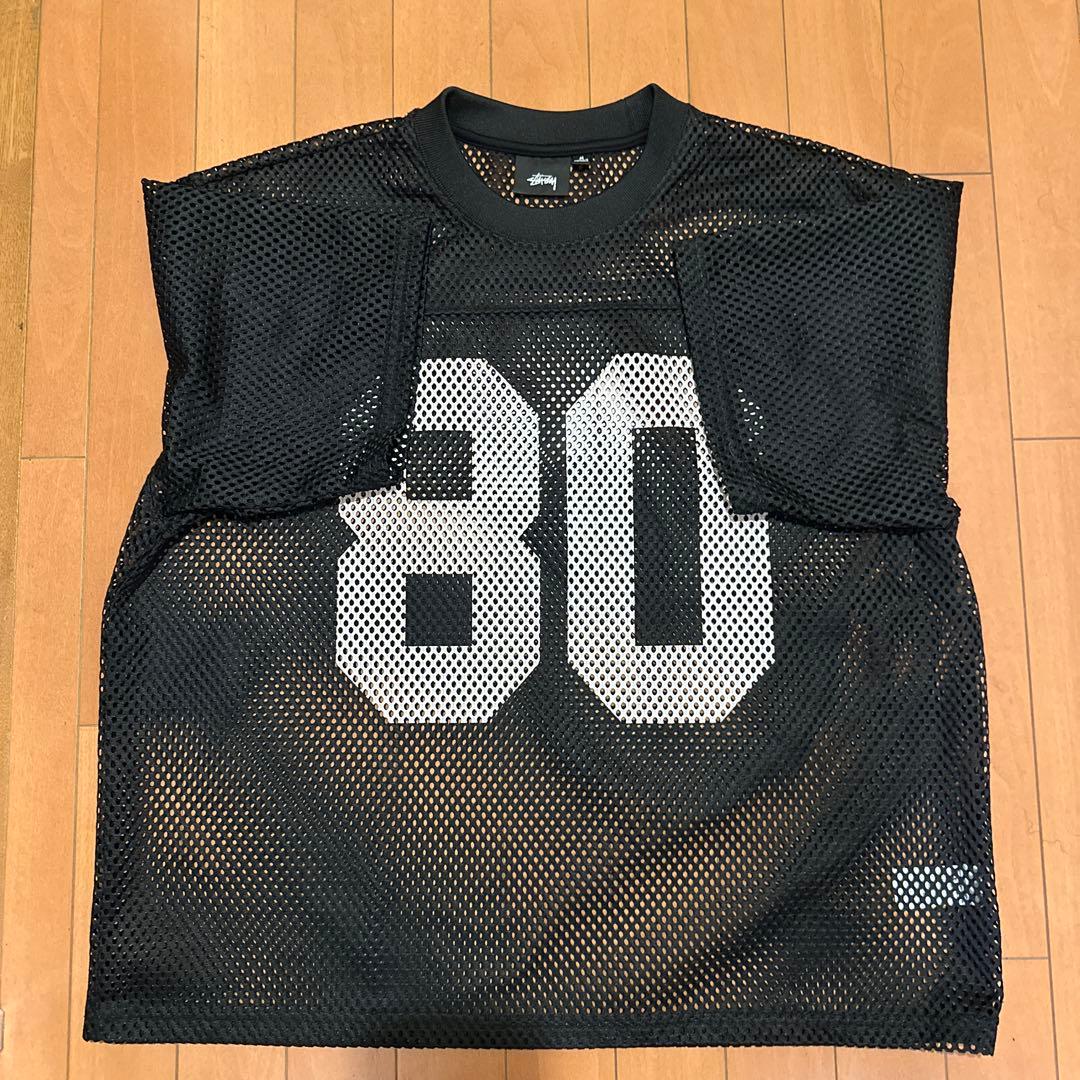 STUSSY TEAM JERSEY 80/BLACK Mサイズ 短丈