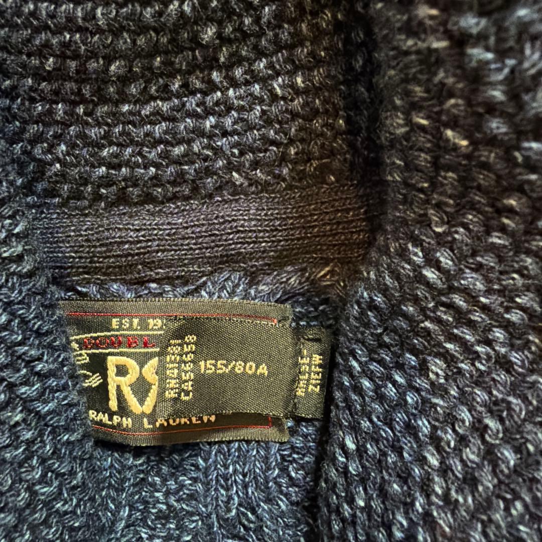 RRL コットン インディゴ ショールカラーカーディガン ダブルアールエル