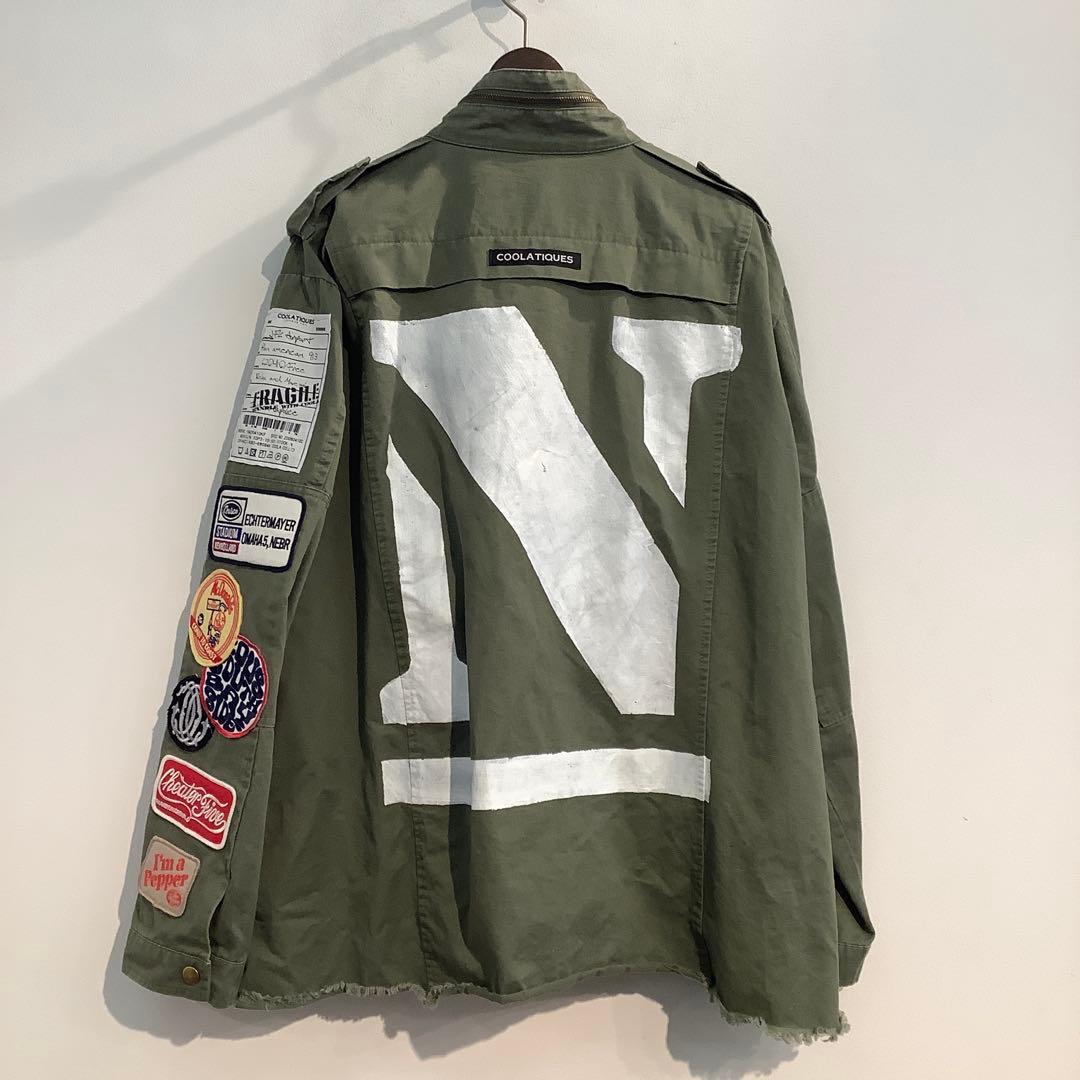 COOLA TIQUES ペイント×レースミリタリージャケット　サイズ38