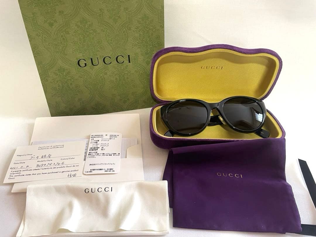 美品GUCCIサングラスアジアンフィットキャッツアイ