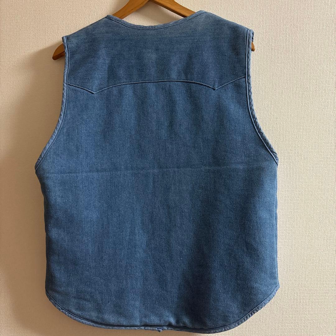 ヴィンテージ 70s USA製 黒ボア デニムベスト L アメカジ