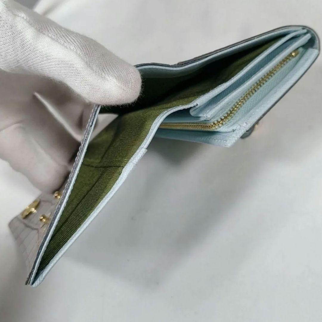 現行❗️未使用品✨️　A.D.M.J.　クロコ型押しパース　折り財布　シルバー