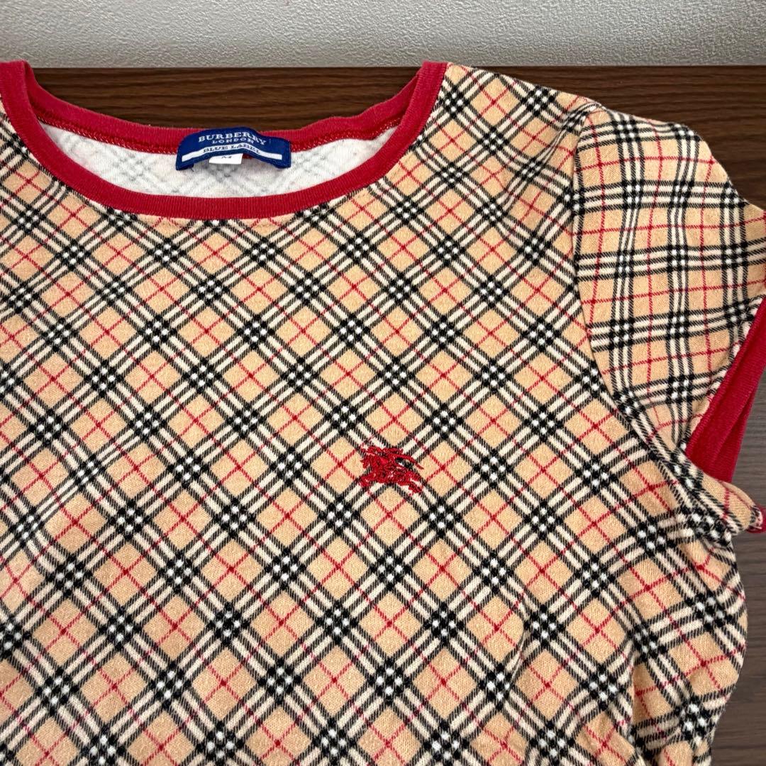 Y2K バーバリーブルーレーベル ノバチェック Tシャツ リンガー M