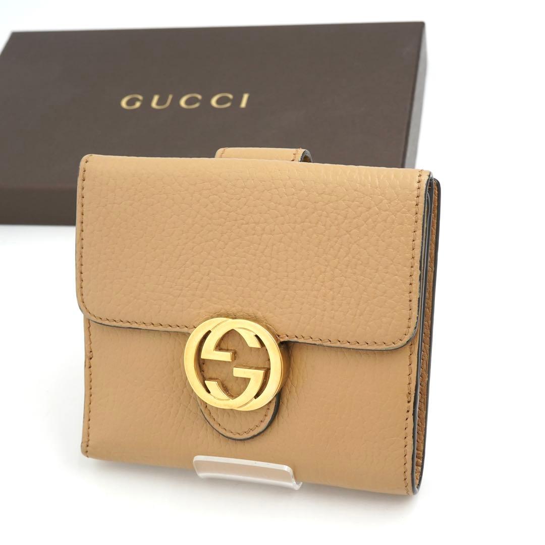 ✨未使用に近い✨　GUCCI ミニ財布　インターロッキング　二つ折り　GGロゴ