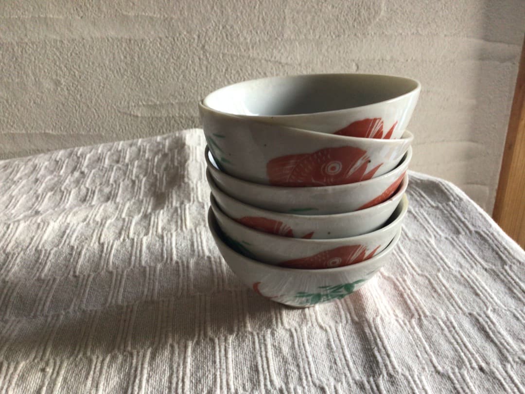 ご飯茶碗　お椀　デッドストック　陶器ボウル6個セット　昭和レトロ　アンティーク