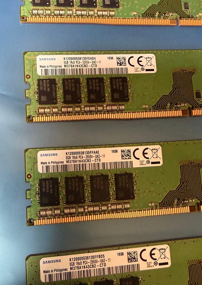 SAMSUNG PC4-2666V 8GB ４枚組 DDR4-21300