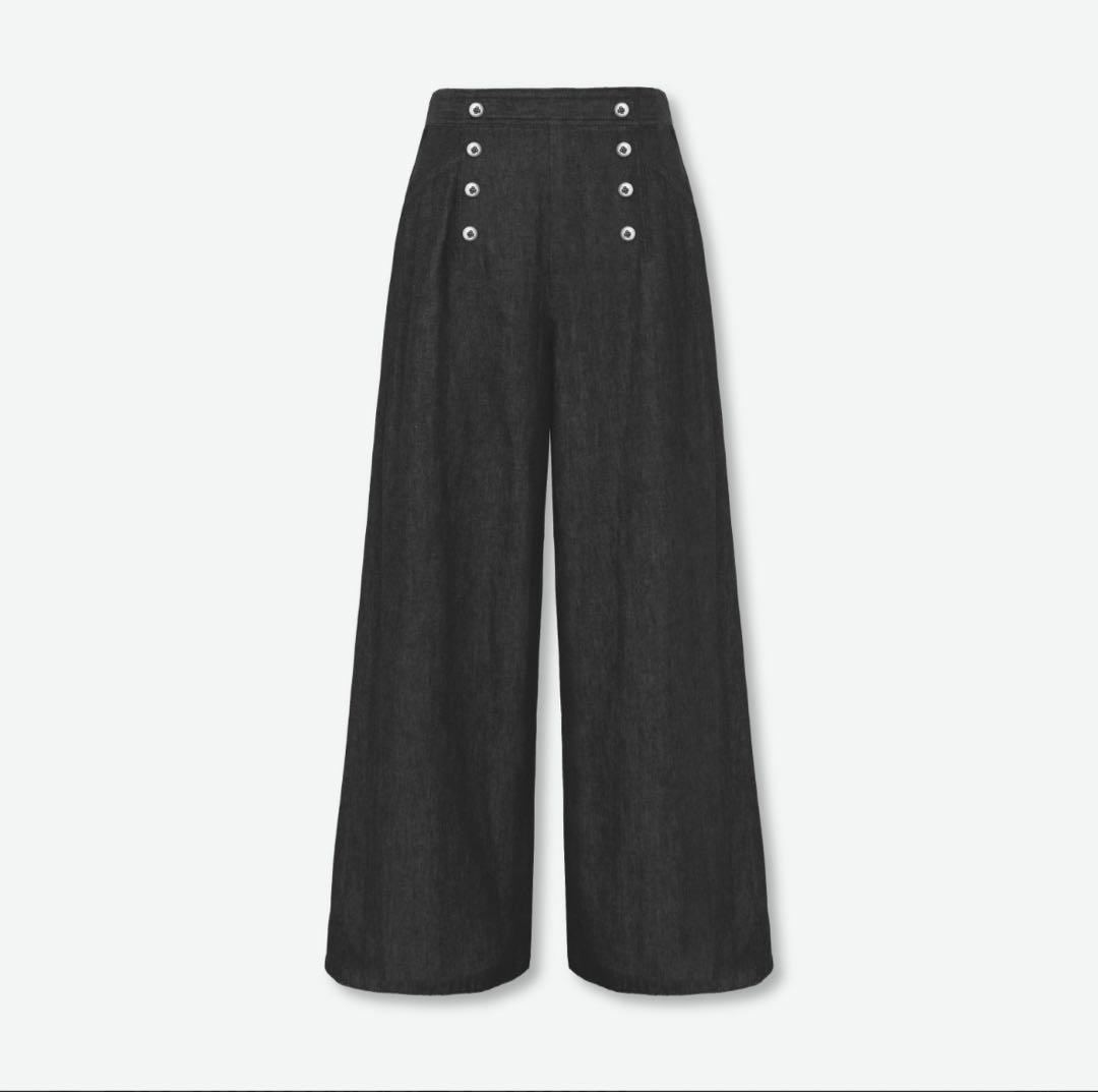 25SS 新品 Rene ルネ デニムパンツ ブラック 36 ワイド
