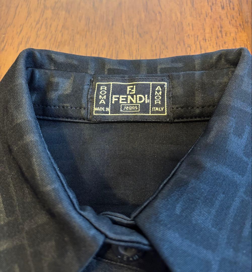 Fendi 半袖ポロシャツ ブラック　ズッカ柄