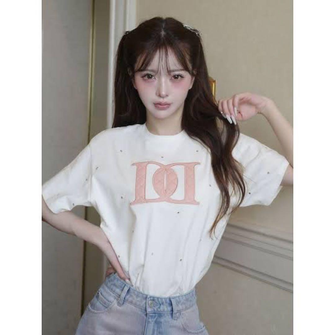 【正規品】darich キルティングアップリケビジューTシャツ