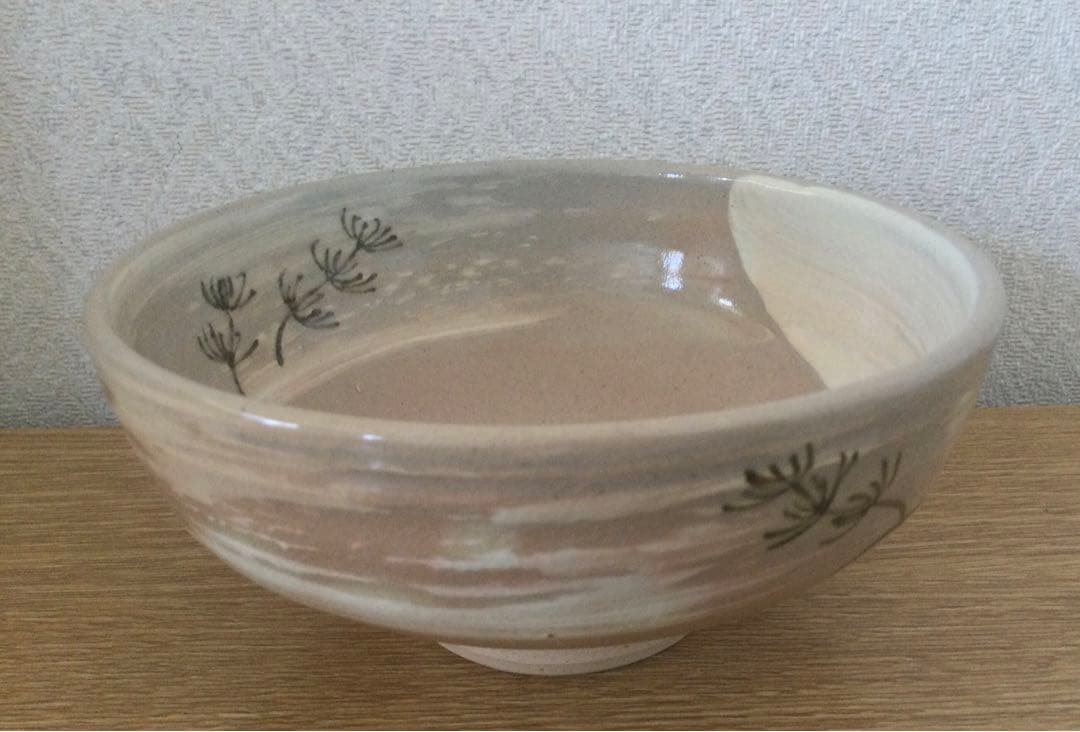 朝日窯　水草　平茶碗