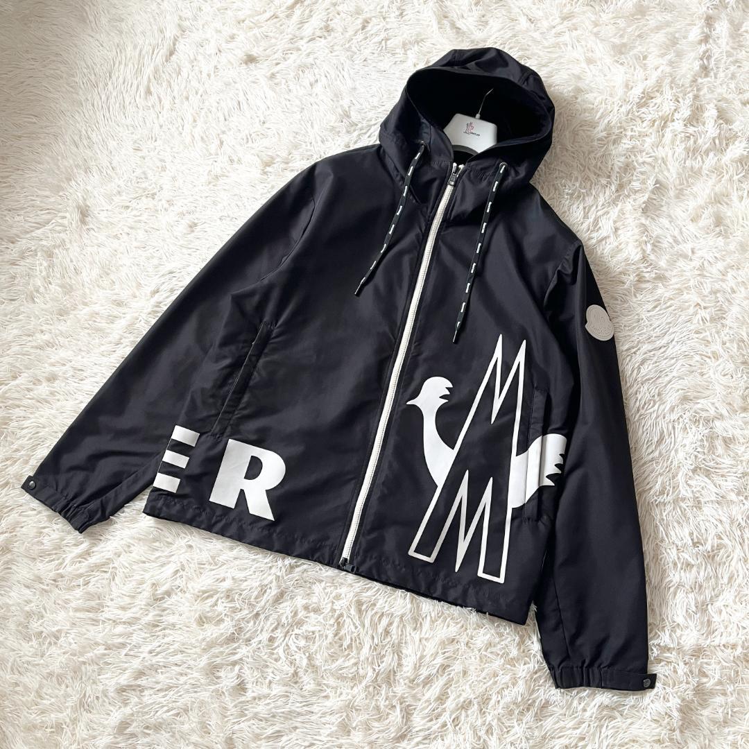 XXL★モンクレール ミトス ビッグロゴ ジップアップパーカー 黒 size5