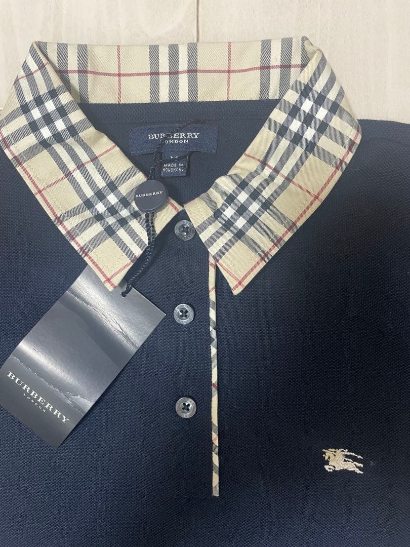 新品　Burberry ネイビー 半袖ポロシャツ M