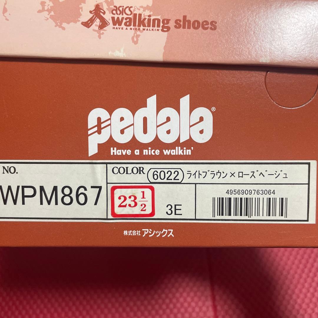 アシックスウォーキング　ペダラ　サイドジップレザーシューズ　23.5