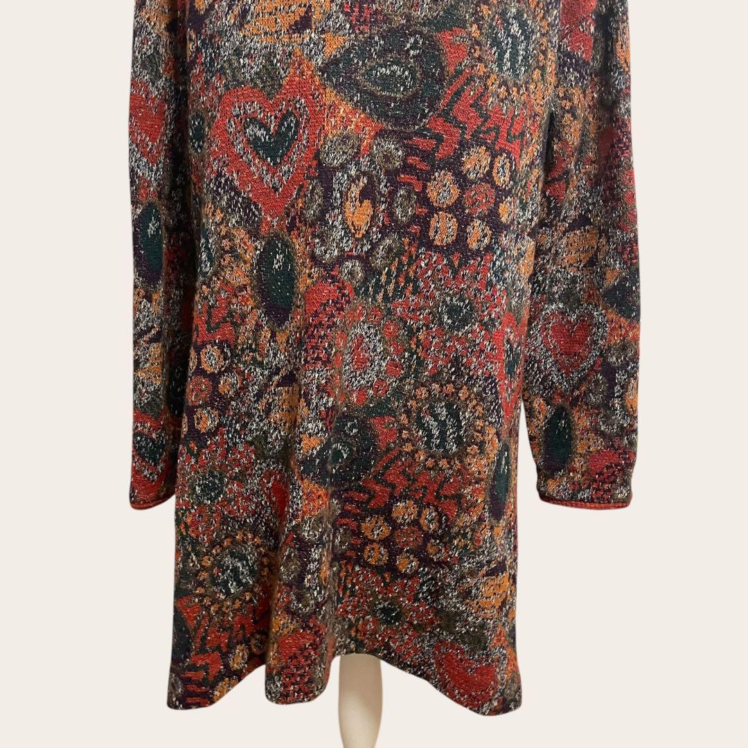 MISSONI ミッソーニ 総柄ウールカーディガン 40 イタリア製 ロング丈