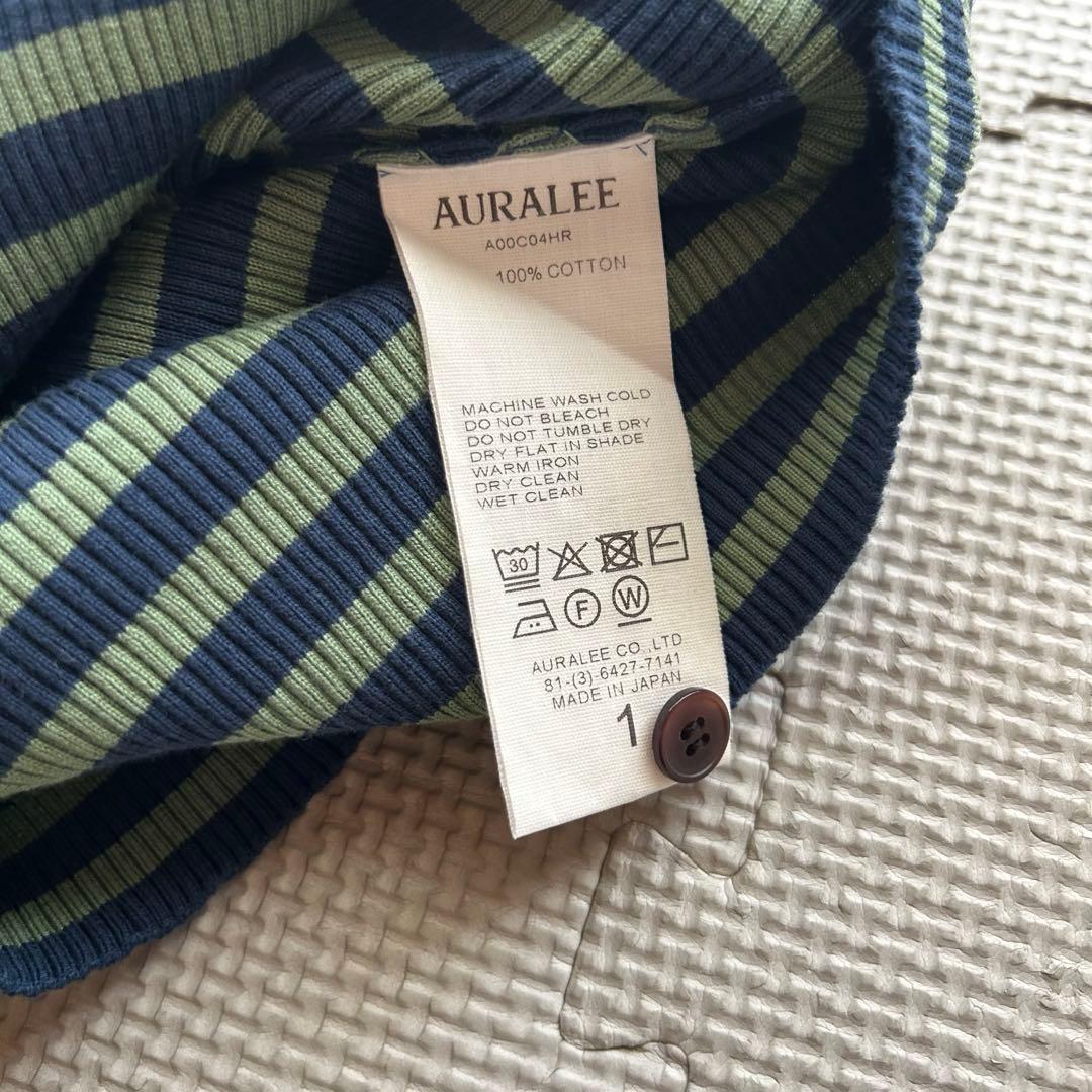 AURALEE 26SS COTTONRIBCREW CARDIGAN【m