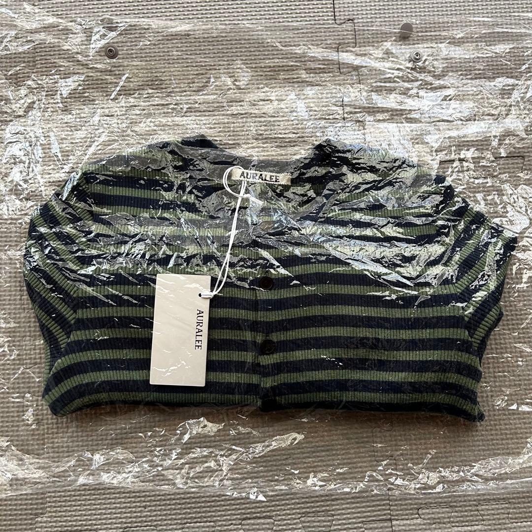 AURALEE 26SS COTTONRIBCREW CARDIGAN【m