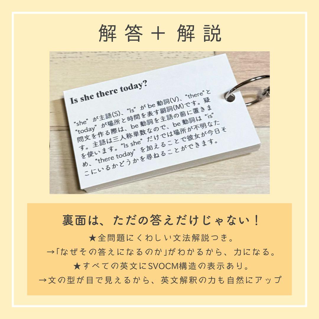 【中1フルパッケージ】単元別英文法カード　中学生　テスト　復習　予習　参考書