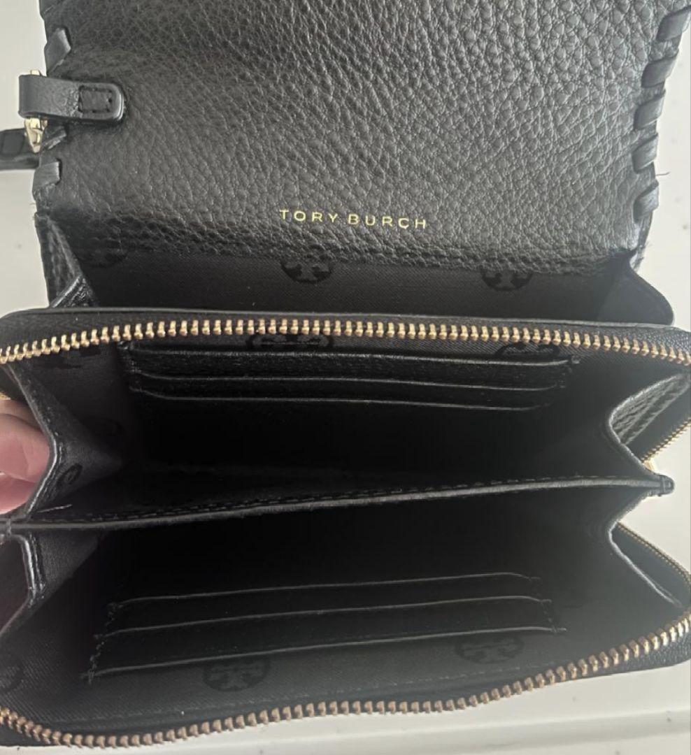Tory Burch ブラックレザー 二つ折り財布