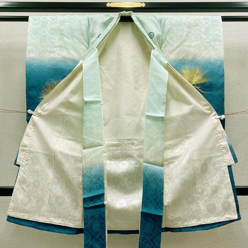 512ay9◎お宮参り 男児 祝い着 着物 産着 七五三にも 長襦袢付◎美品