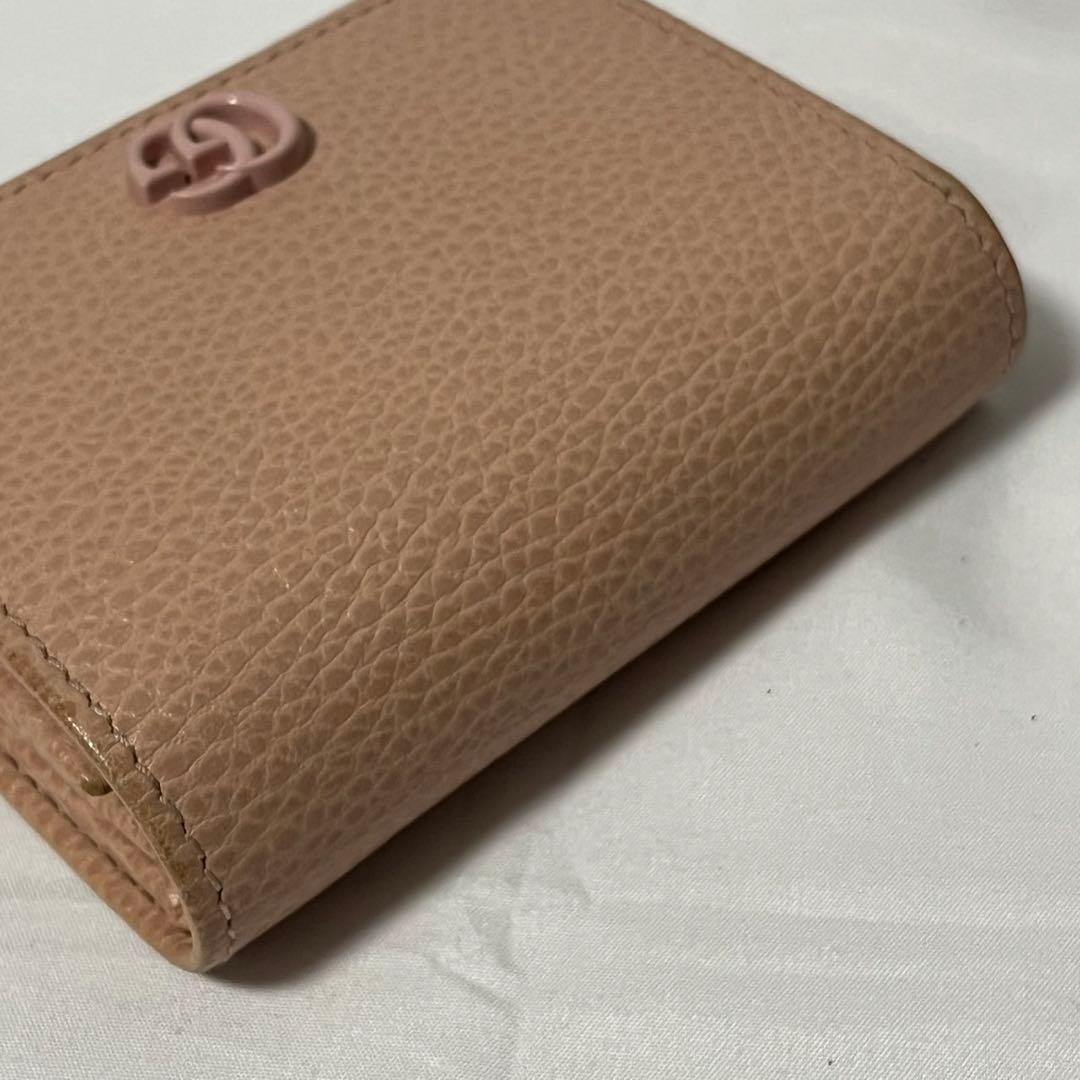 ✨未使用級✨　GUCCI 財布　ggマーモント　レザー　薄ピンク　ピンクベージュ