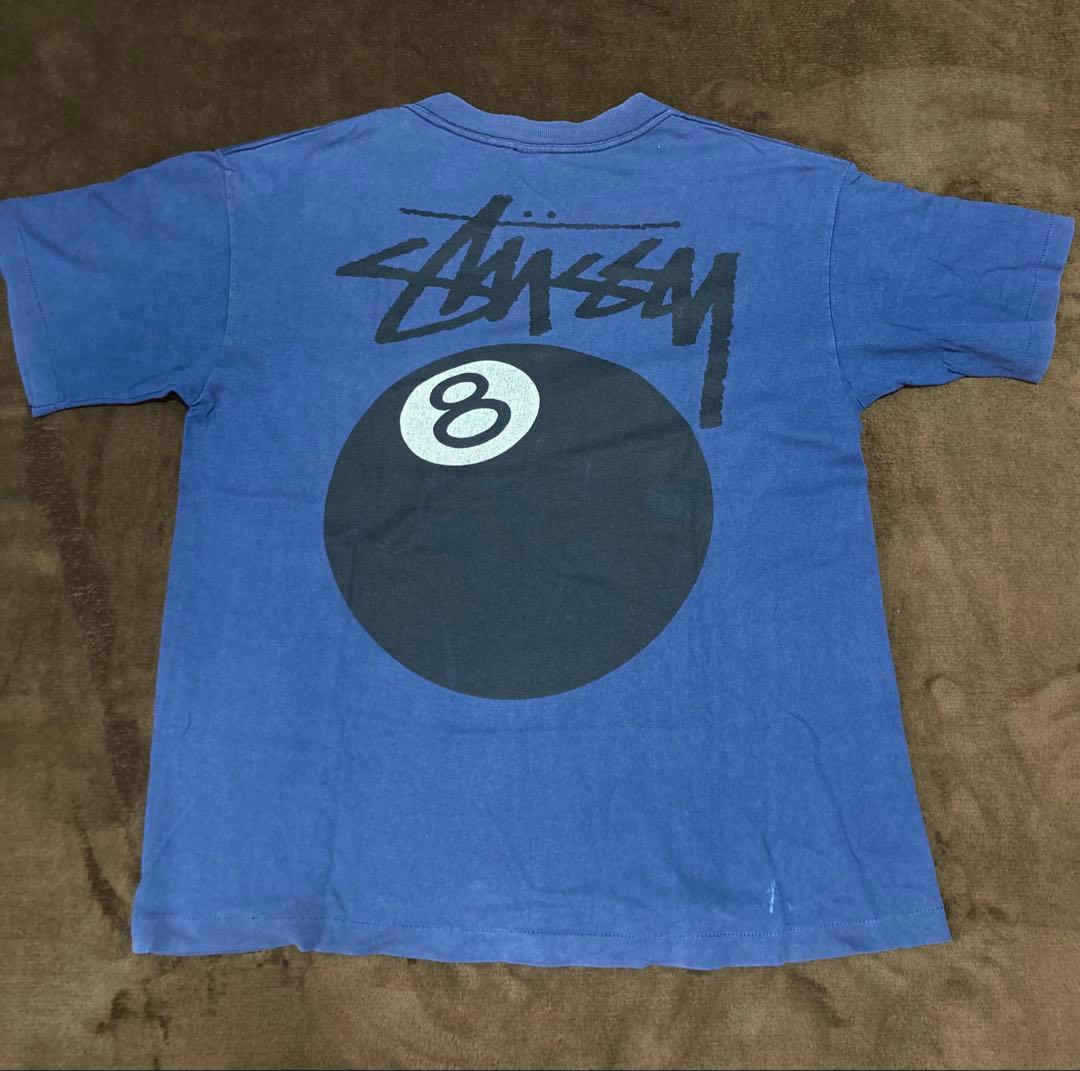 M*e様 80s 90s Stussy 8ボール Tシャツ Mサイズ 茄子紺 ボ